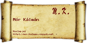 Mór Kálmán névjegykártya